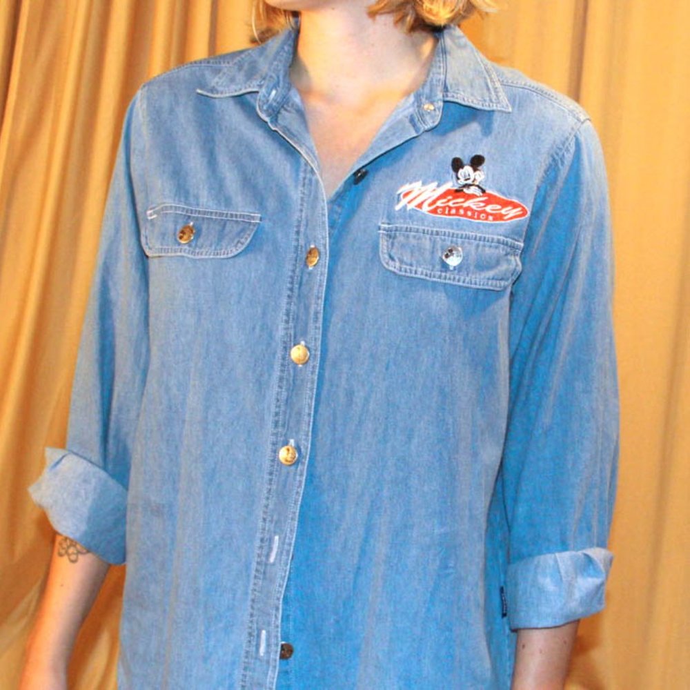 Mickey Collection Denim Button Up - image 2